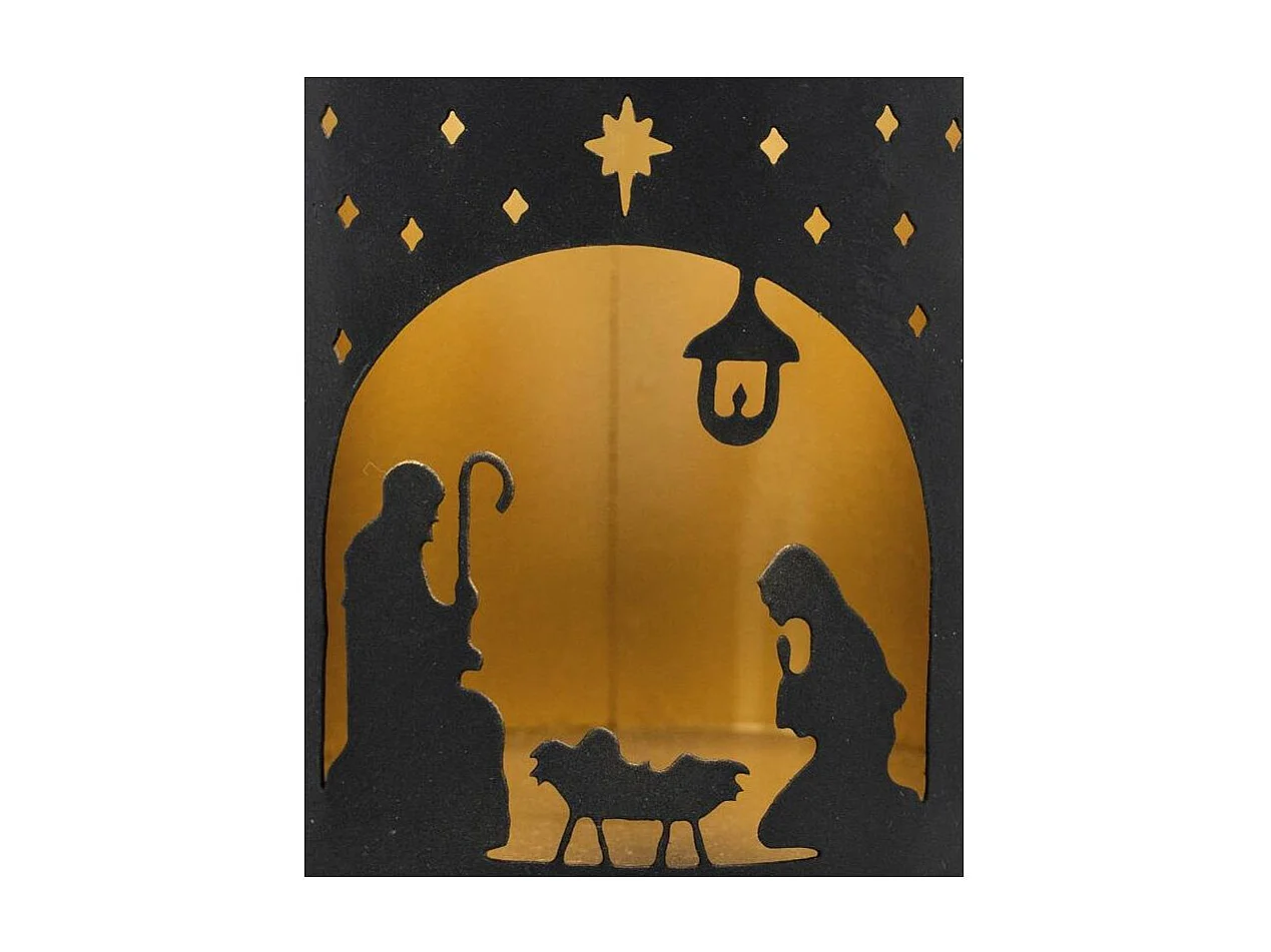 Photophore en métal Crèche Nativité