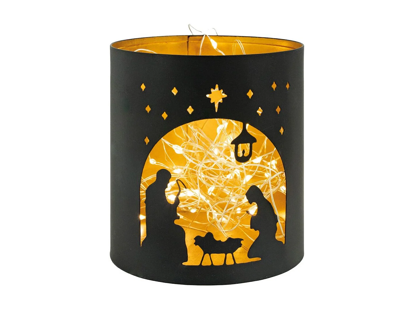 Photophore en métal Crèche Nativité