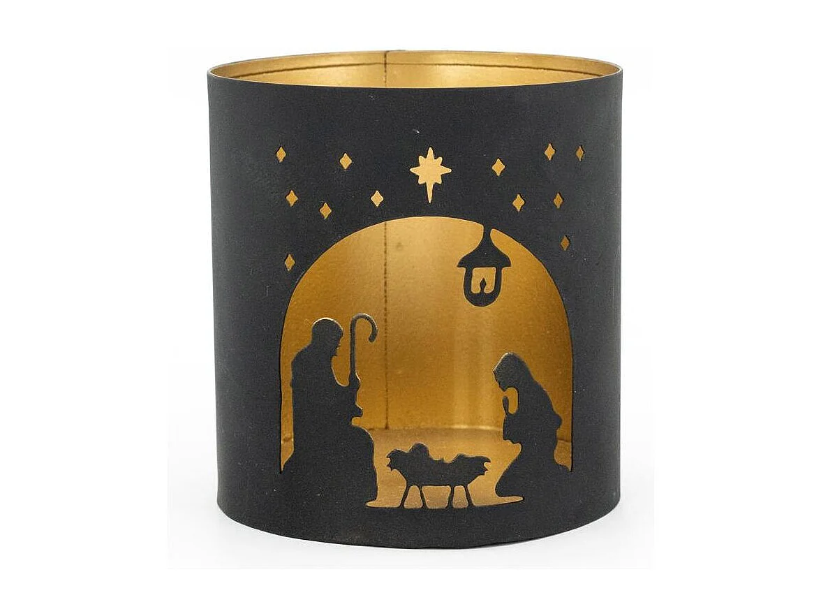 Photophore en métal Crèche Nativité