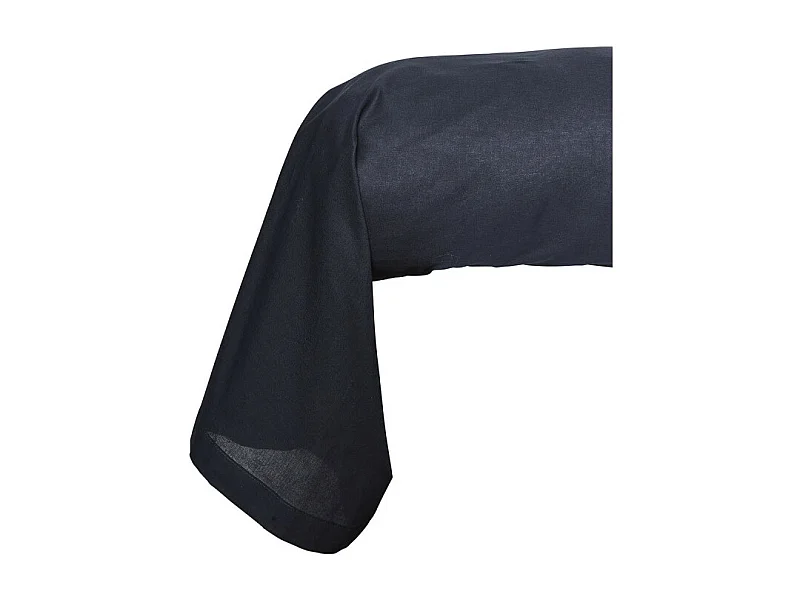 Taie de traversin "Essential" en coton - Bleu marine - 45 x 185 cm