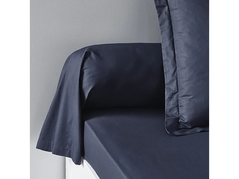 Funda de almohada cilíndrica esencial de 45 x 185 cm, 100% algodón, azul marino