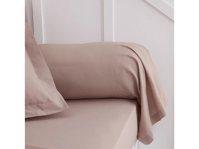 Taie de traversin "Essential" en coton - Rose des sables - 45 x 185 cm
