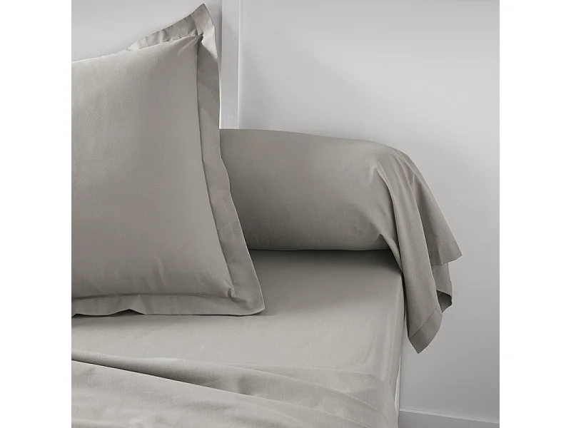 Taie de traversin en coton "Essential" - Gris - 45 x 185 cm