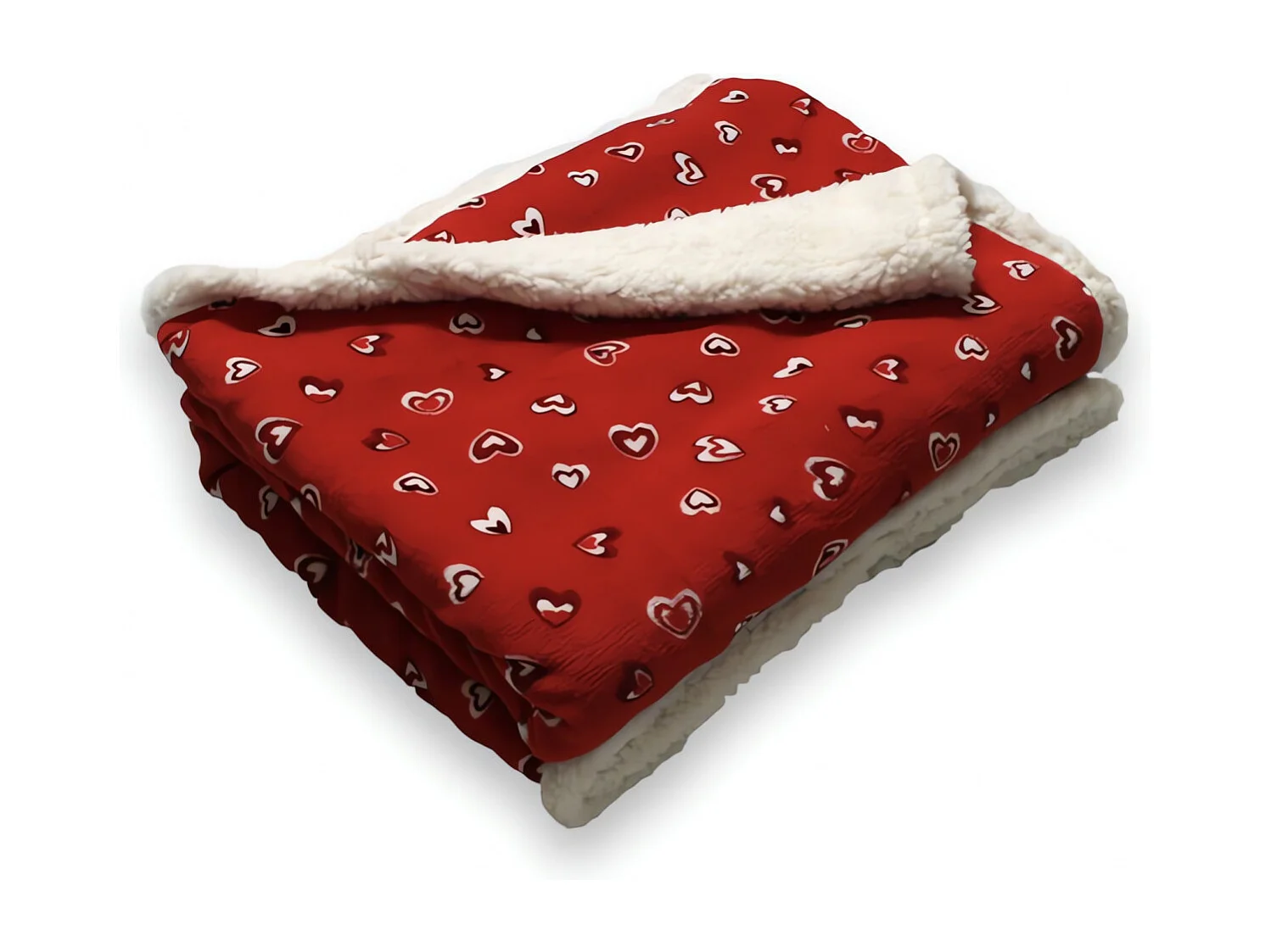 Tartan, Manta de microfibra y sherpa COEUR Rojo 120X160 cm