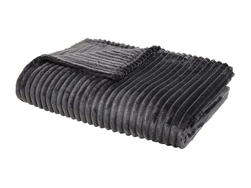 Plaid en velours côtelé "Essential" - Gris fusain - 15 0x 200 cm