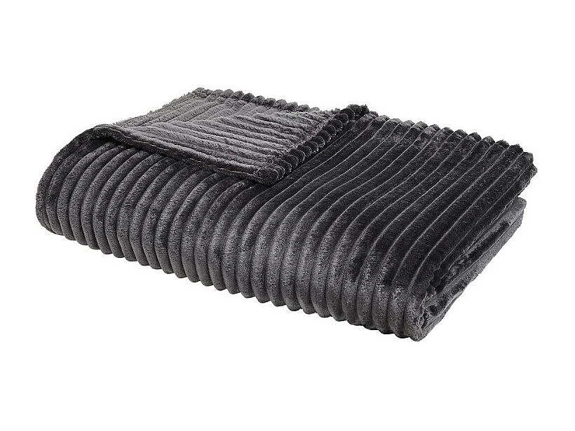 Plaid en velours côtelé "Essential" - Gris fusain - 15 0x 200 cm