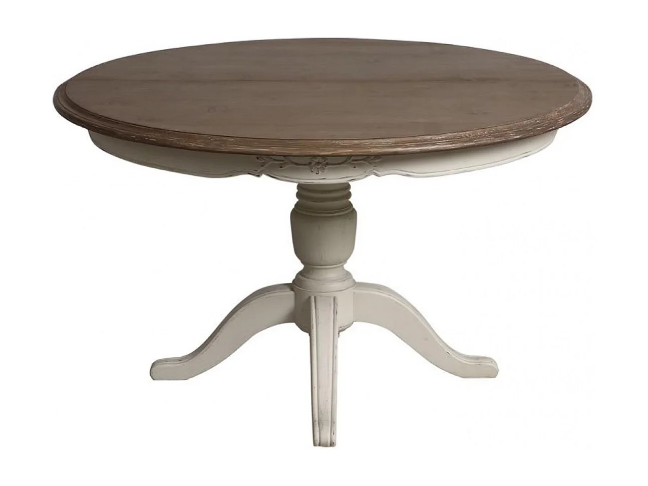 Table ronde extensible pied central Bois Blanc - Château Interior's