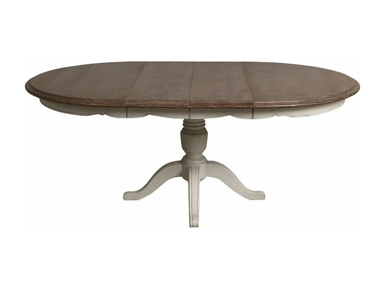 Table ronde extensible pied central Bois Blanc - Château Interior's