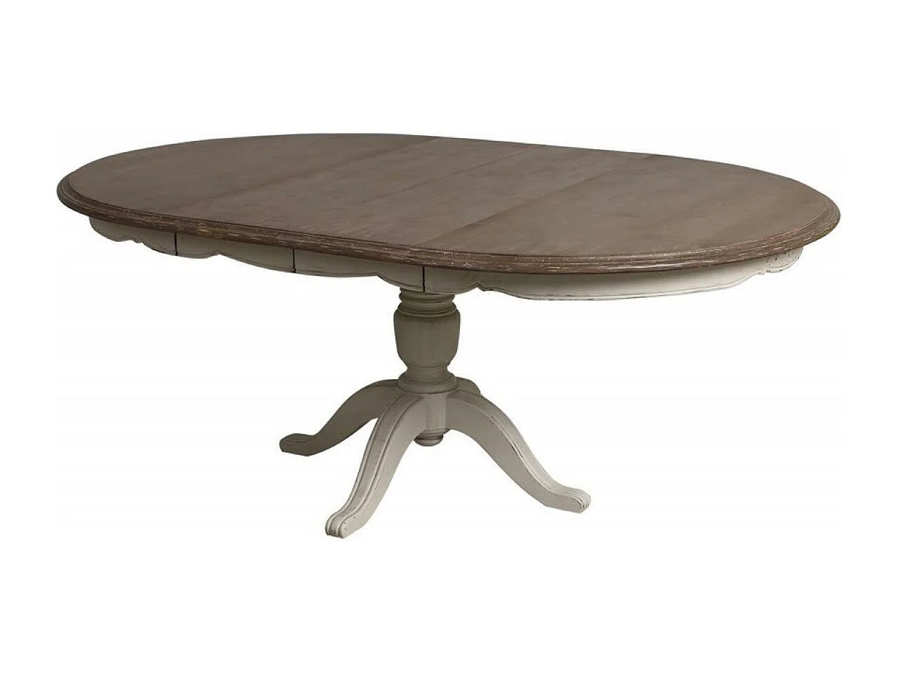 Table ronde extensible pied central Bois Blanc - Château Interior's