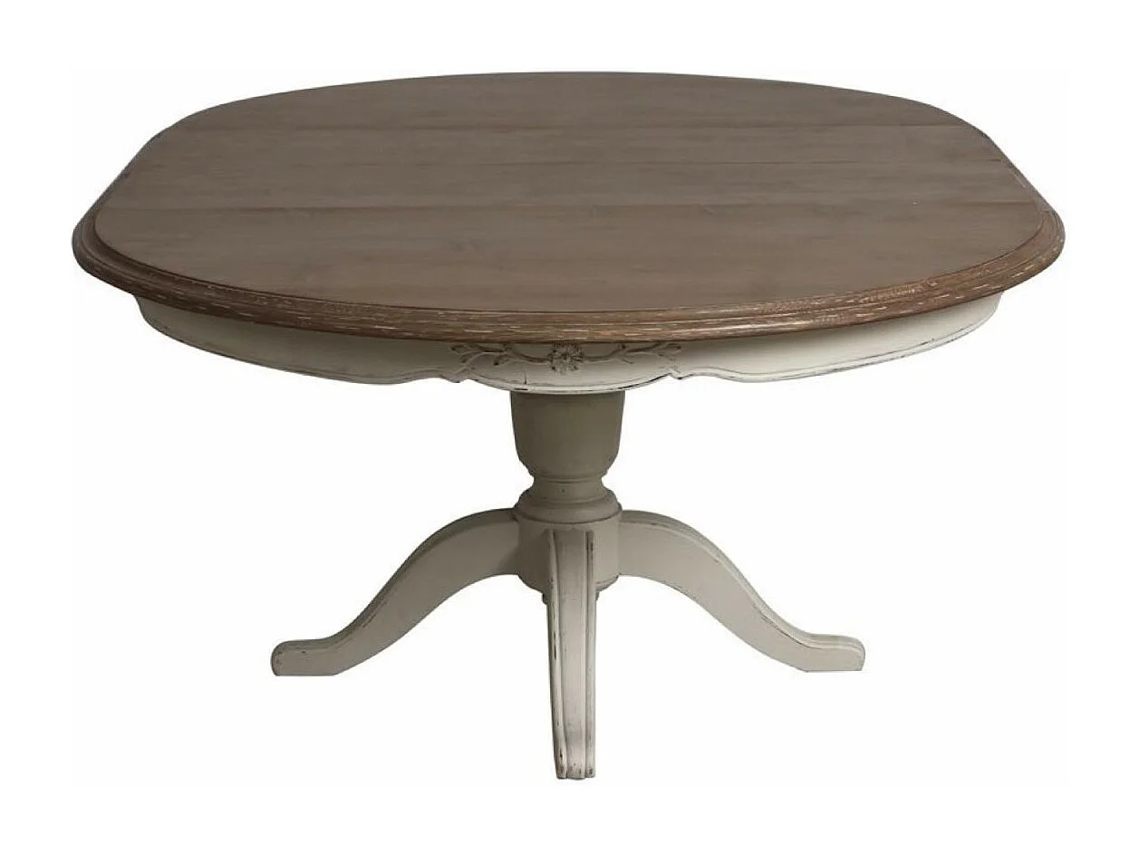 Table ronde extensible pied central Bois Blanc - Château Interior's