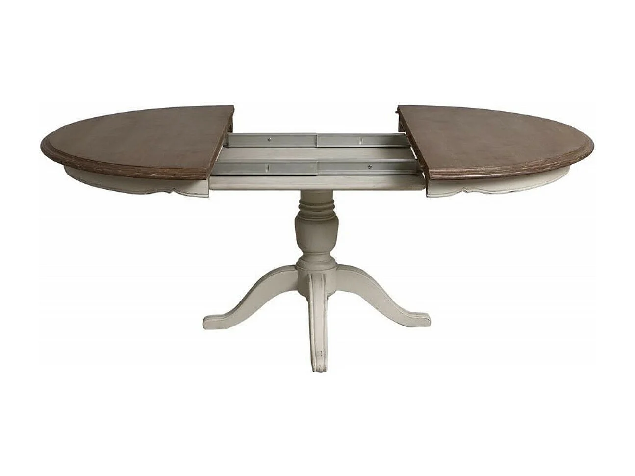 Table ronde extensible pied central Bois Blanc - Château Interior's