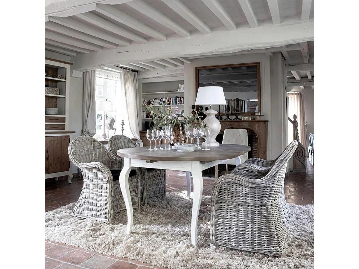 Table ronde extensible Bois Blanc - Provence Interior's