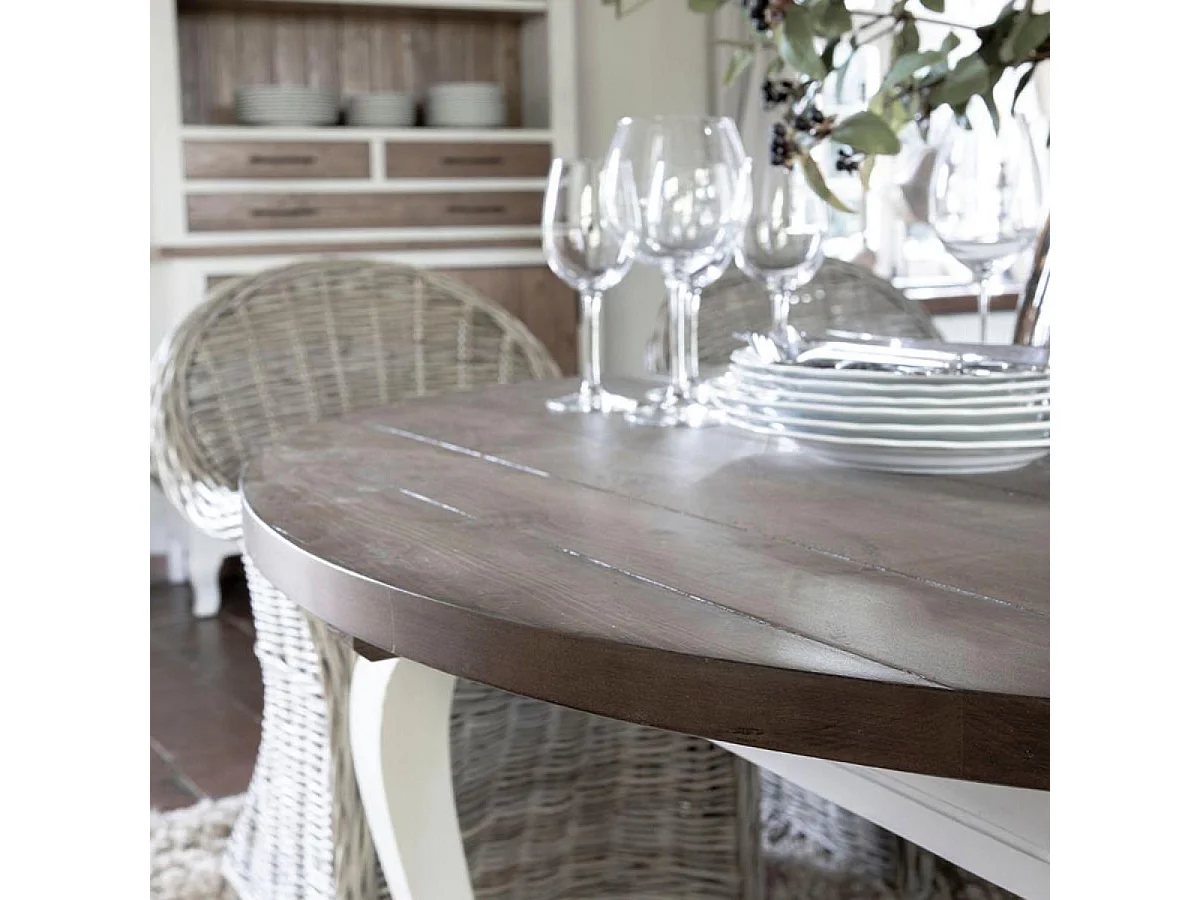 Table ronde extensible Bois Blanc - Provence Interior's