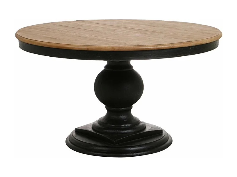 Table ronde extensible Bois Noir - Héritage Interior's