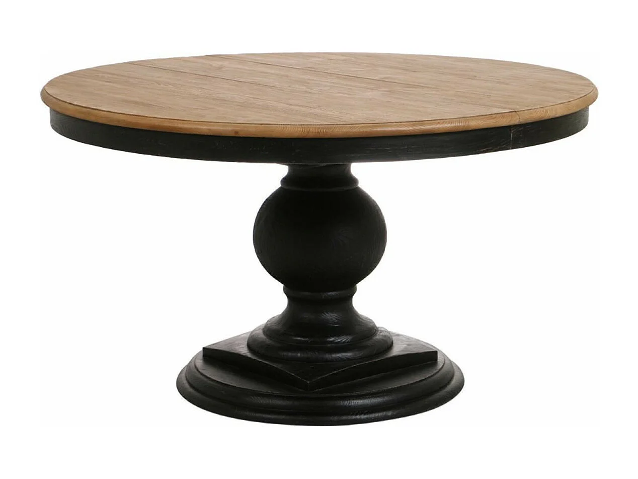 Table ronde extensible Bois Noir - Héritage Interior's