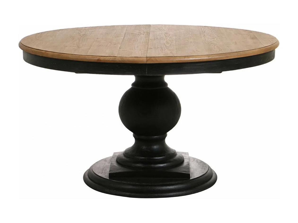 Table ronde extensible Bois Noir - Héritage Interior's