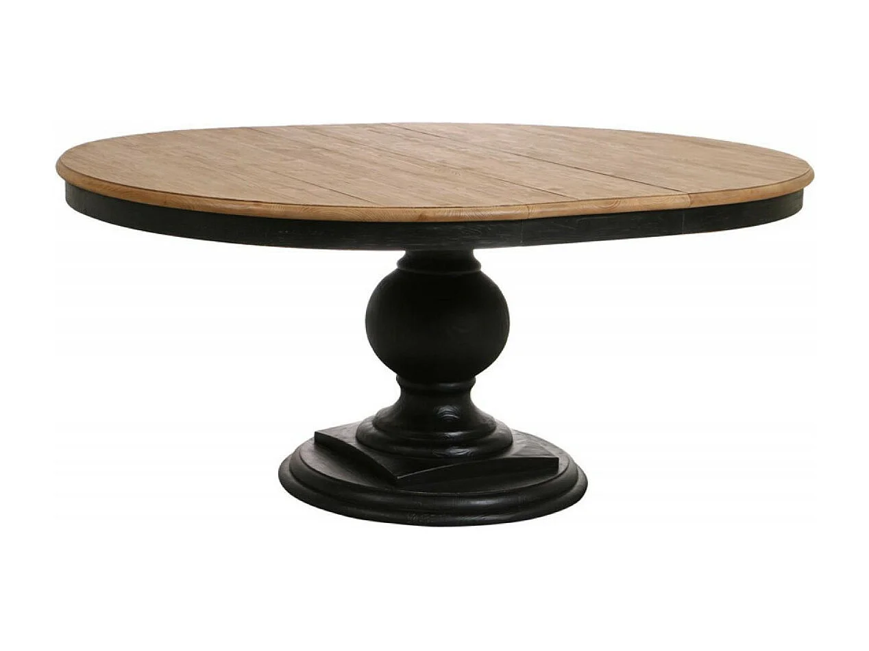 Table ronde extensible Bois Noir - Héritage Interior's