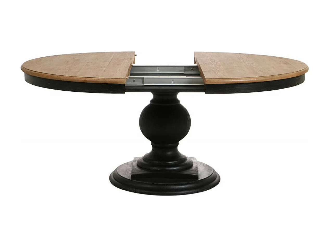 Table ronde extensible Bois Marron - Héritage Interior's