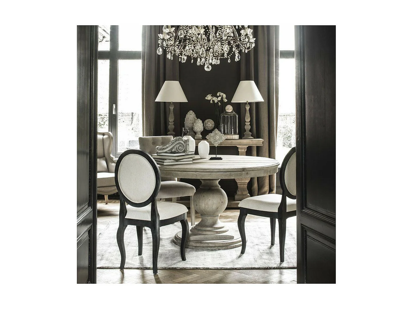 Table ronde extensible Bois Beige - Héritage Interior's