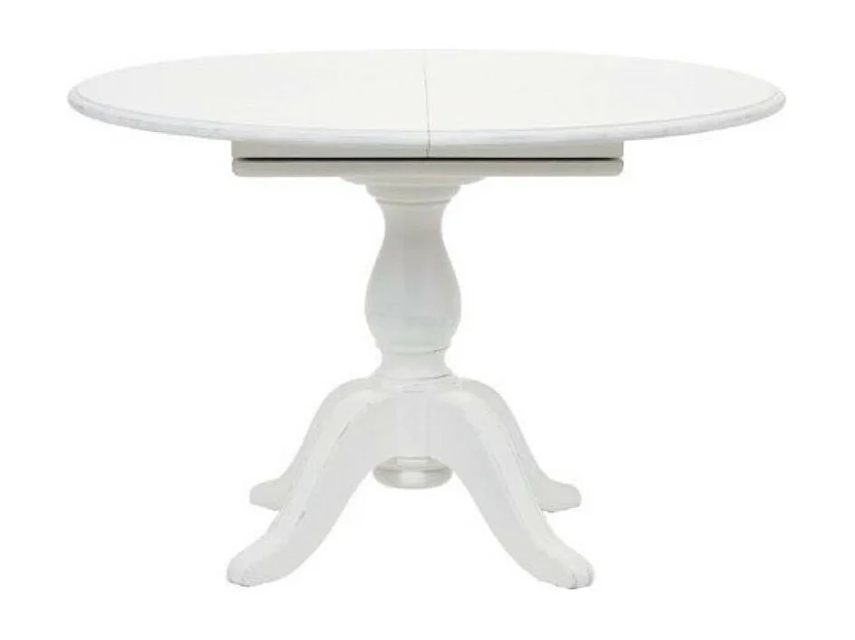 Table ronde extensible 1 pied MDF Blanc - Harmonie Interior's