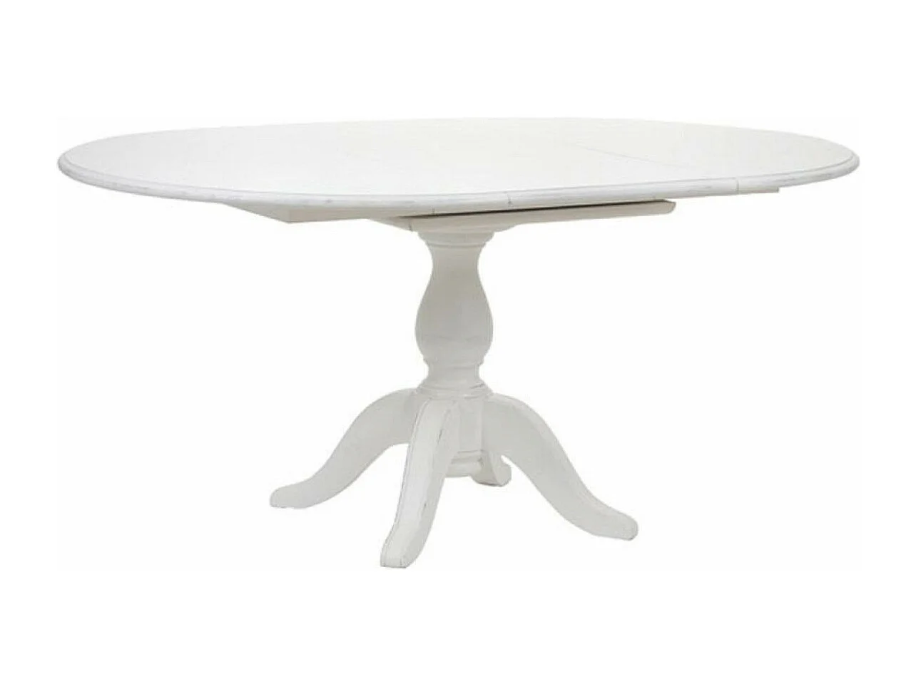 Table ronde extensible 1 pied MDF Blanc - Harmonie Interior's