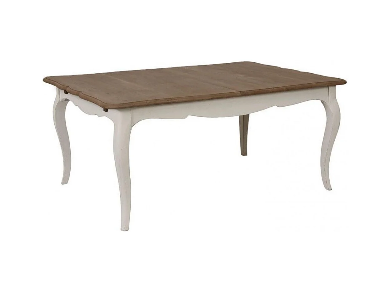 Table rectangulaire extensible pour 12 à 14 pers Bois Blanc - Manoir Interior's