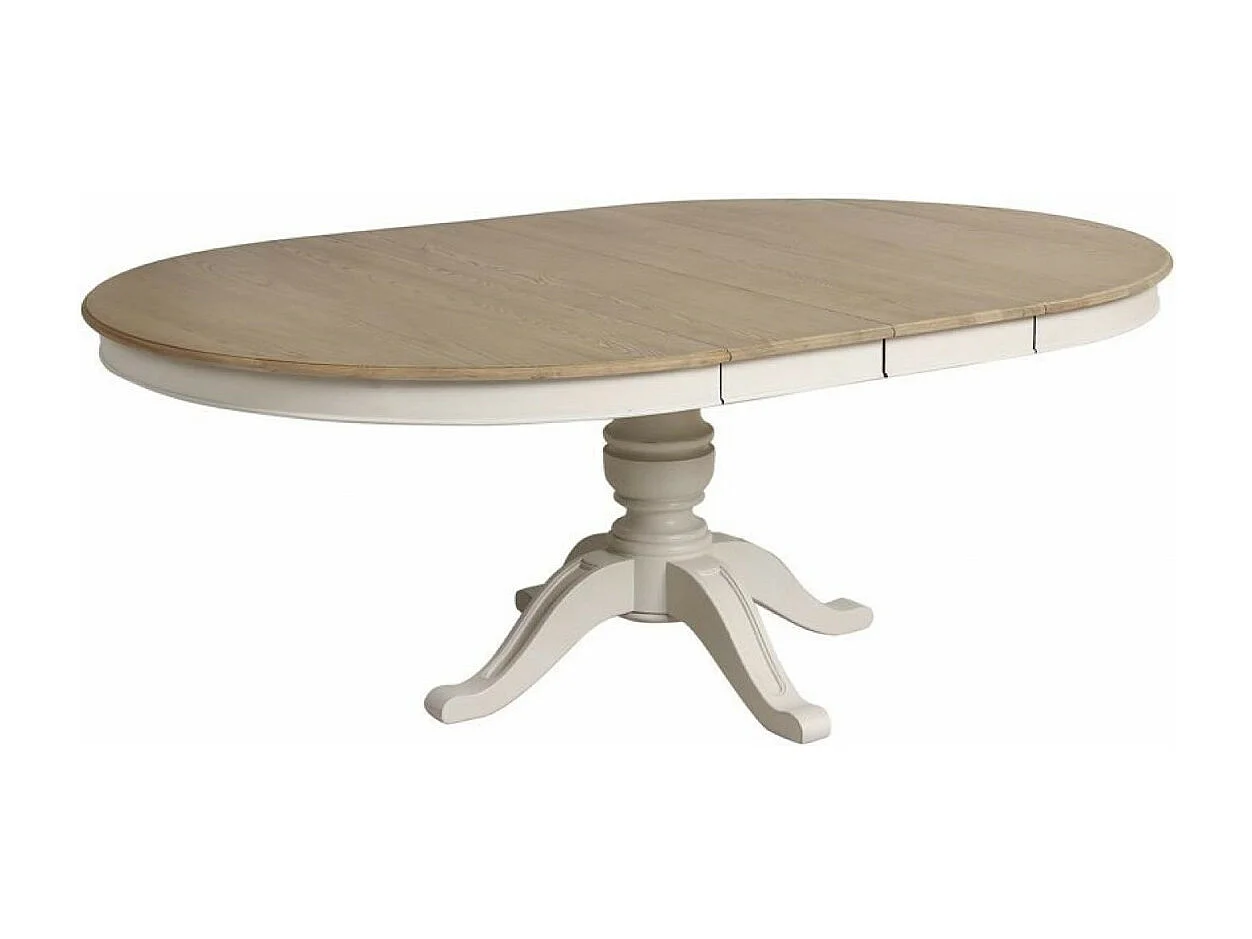 Table ronde extensible pour 6 à 10 pers Bois Blanc - Manoir Interior's