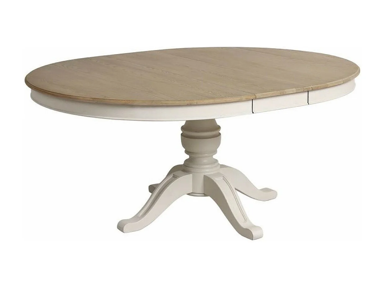 Table ronde extensible pour 6 à 10 pers Bois Blanc - Manoir Interior's