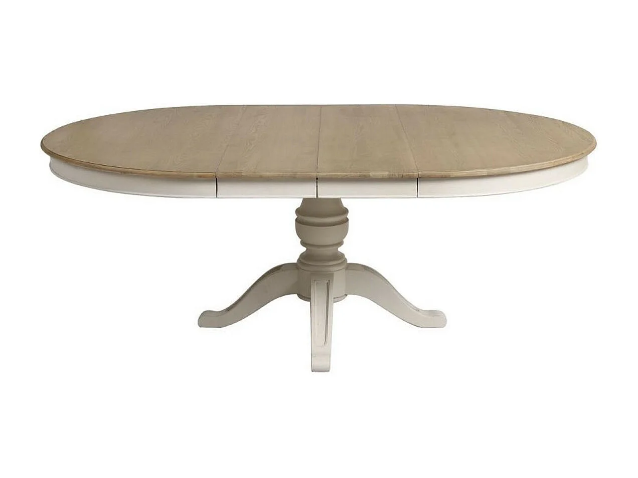 Table ronde extensible pour 6 à 10 pers Bois Blanc - Manoir Interior's