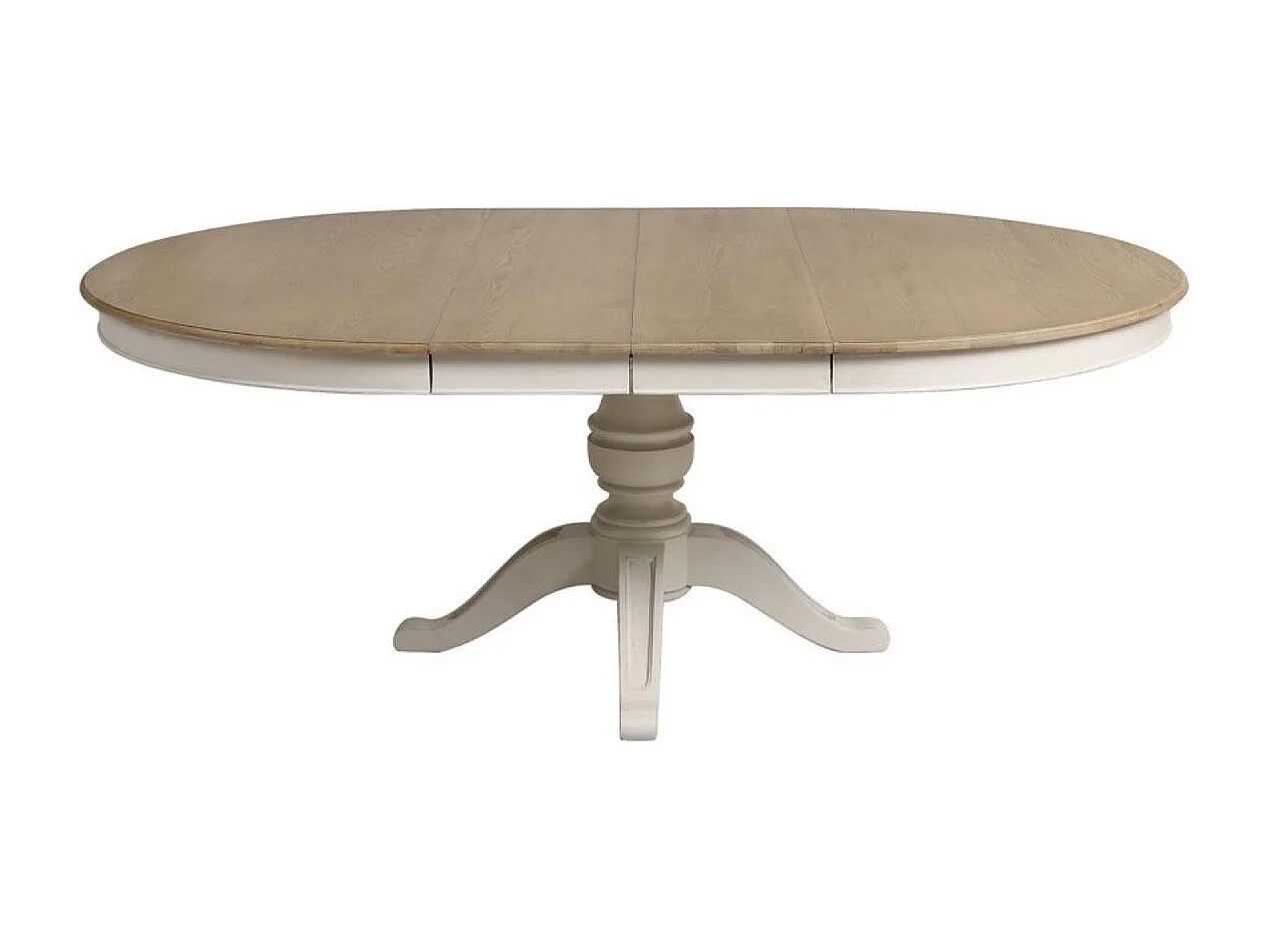 Table ronde extensible pour 6 à 10 pers Bois Blanc - Manoir Interior's