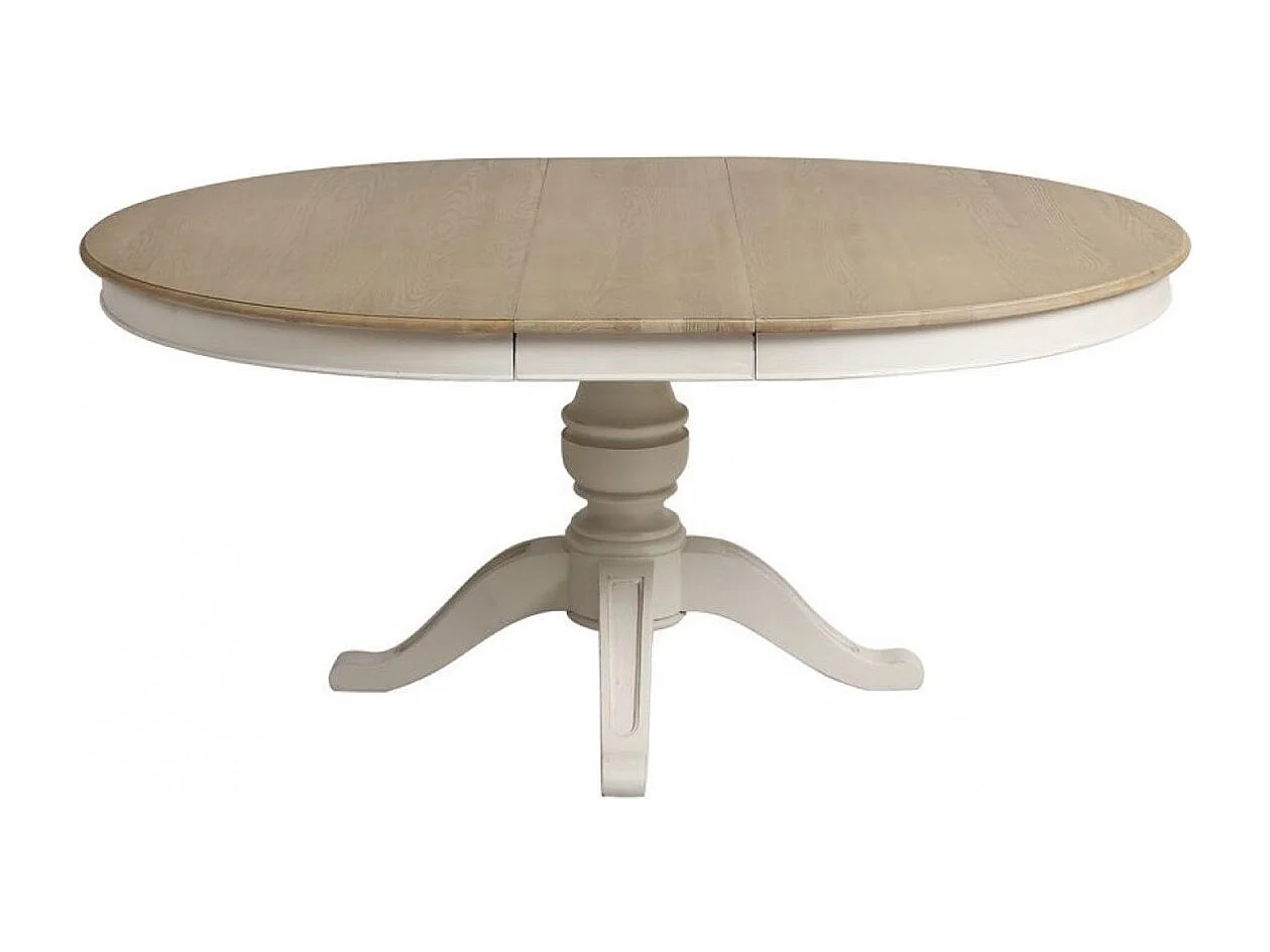 Table ronde extensible pour 6 à 10 pers Bois Blanc - Manoir Interior's