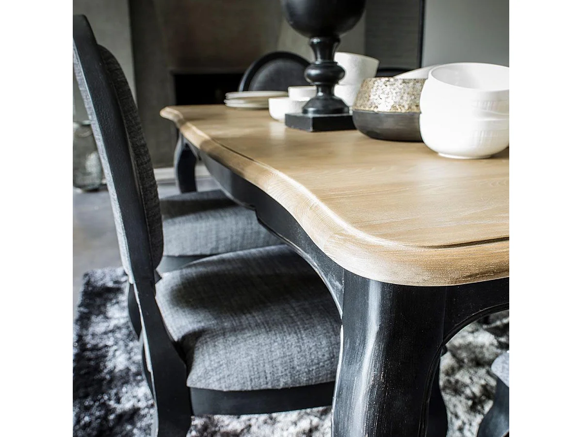 Table rectangulaire extensible pour 12 à 14 pers Bois Noir - Manoir Interior's