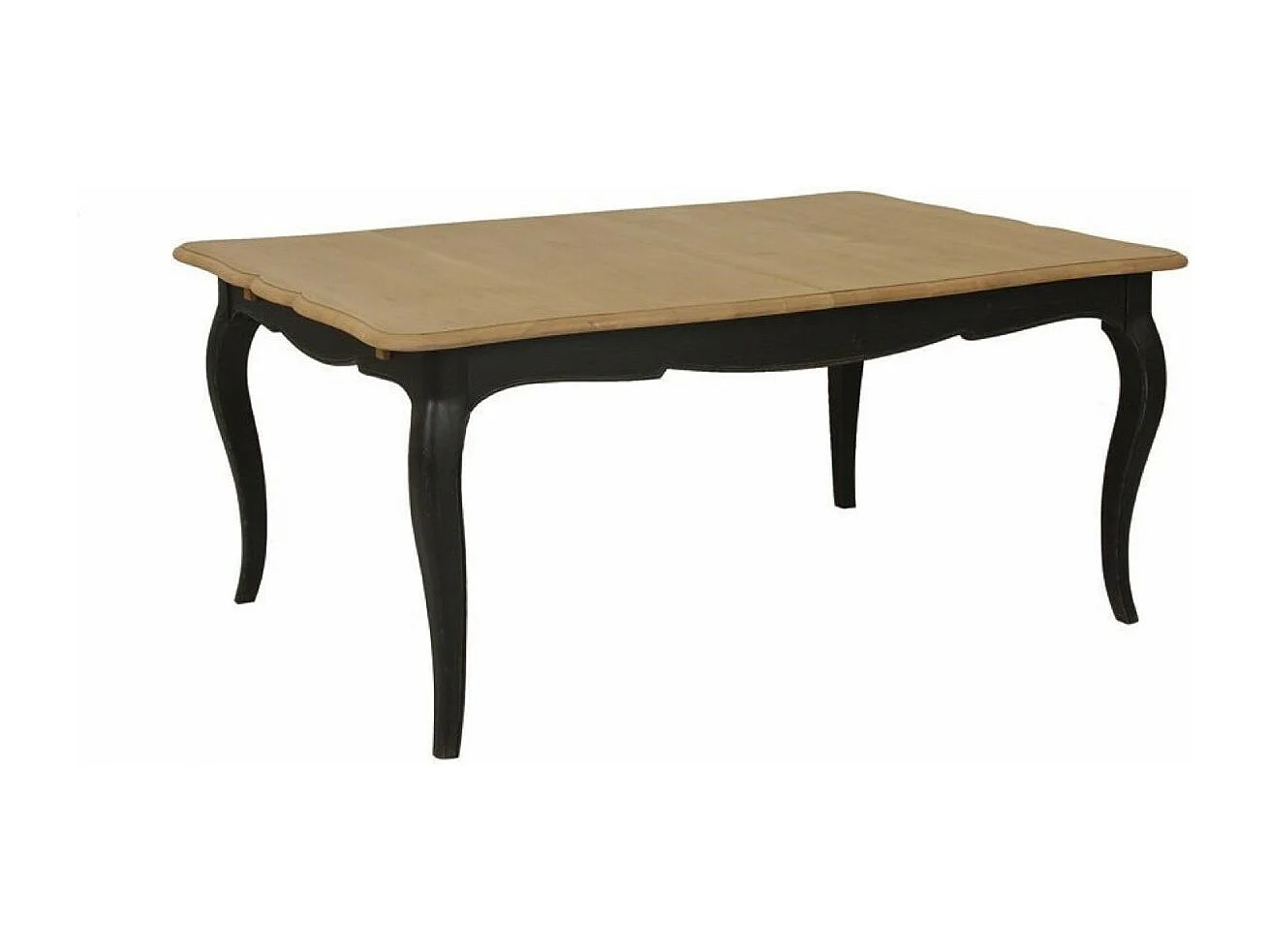 Table rectangulaire extensible pour 12 à 14 pers Bois Noir - Manoir Interior's