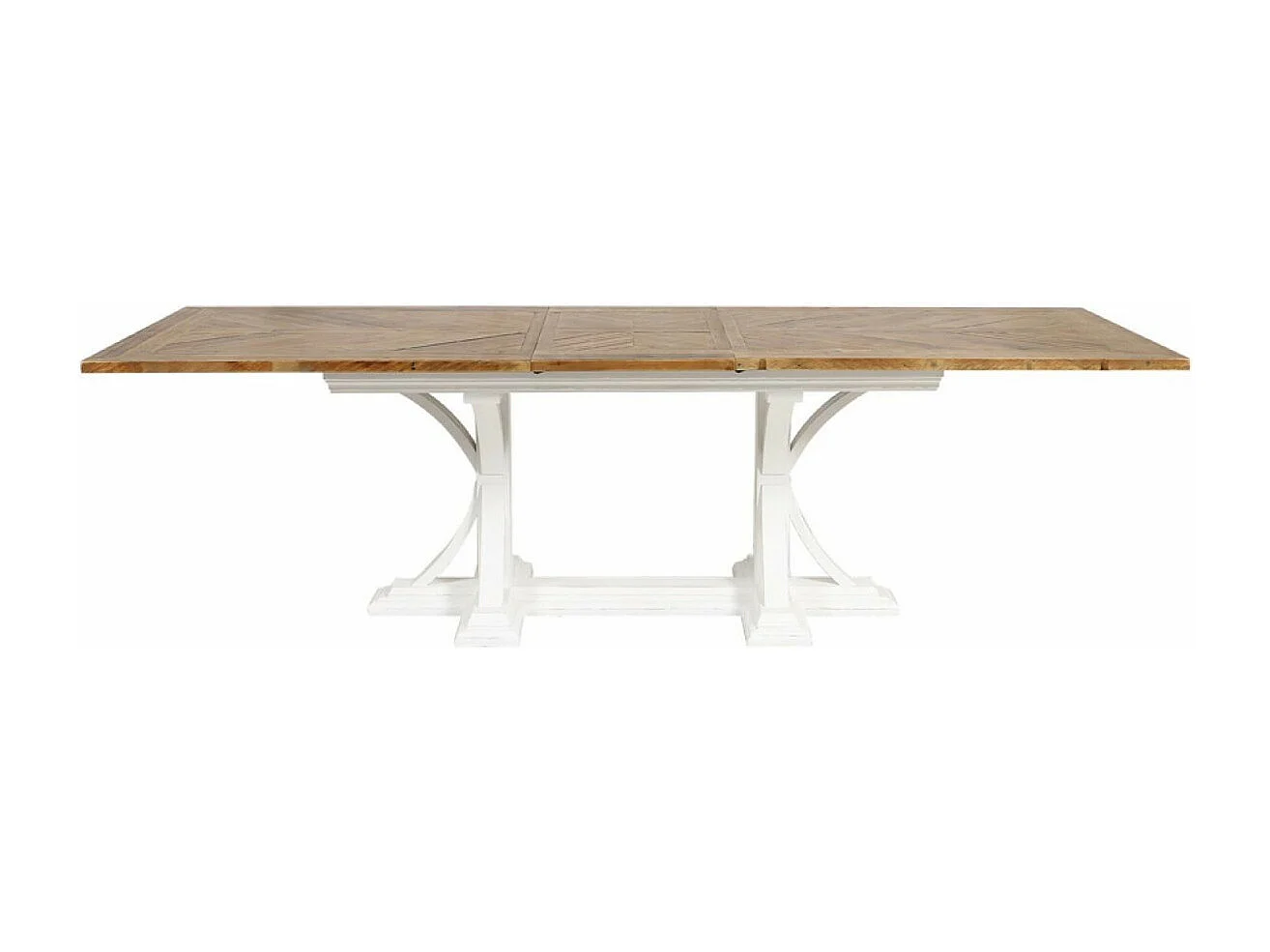 Table rectangulaire extensible 1 allonge Bois Blanc - Vénitiennes Interior's