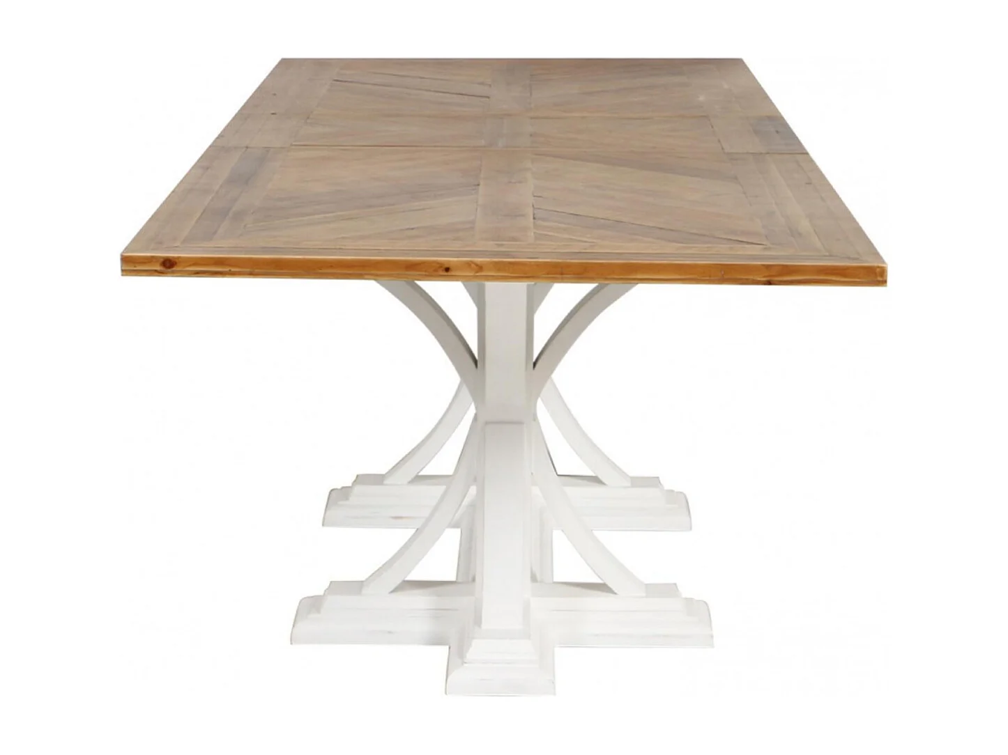 Table rectangulaire extensible 1 allonge Bois Blanc - Vénitiennes Interior's