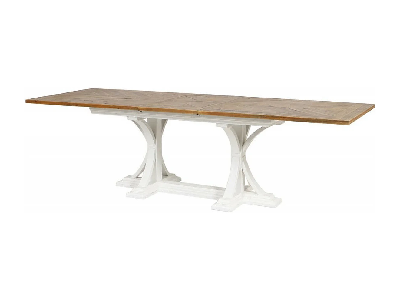 Table rectangulaire extensible 1 allonge Bois Blanc - Vénitiennes Interior's