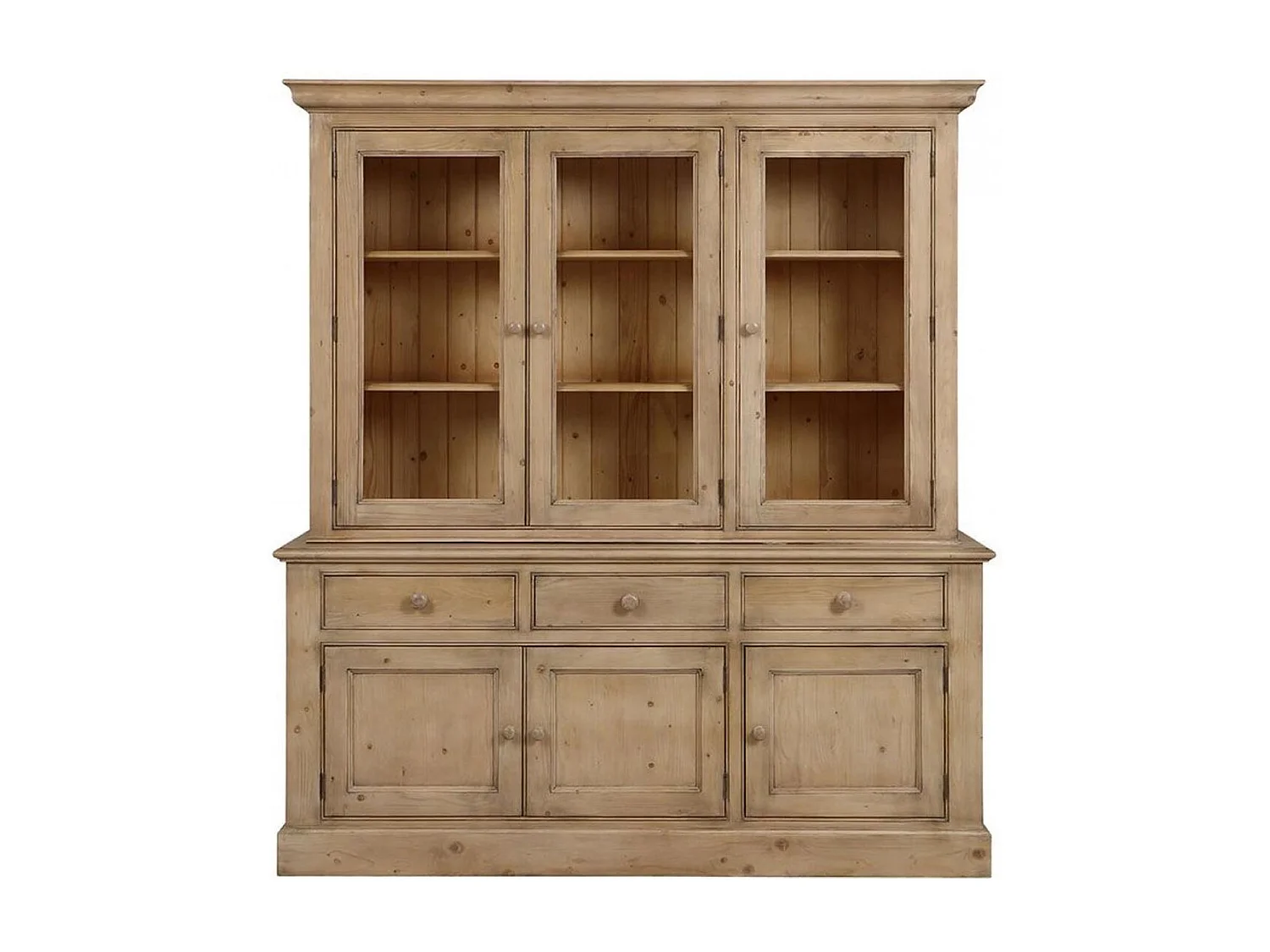 Buffet vaisselier 3 portes vitrées Bois Naturel - Natural Interior's