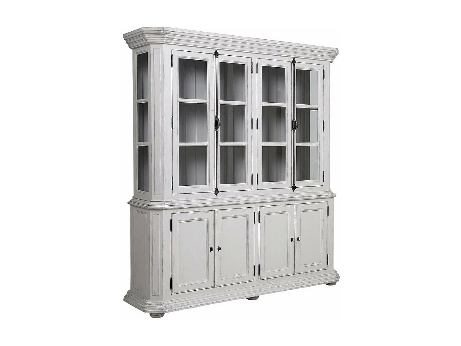 Buffet vaisselier 4 portes vitrées MDF Blanc - Bruges Interior's