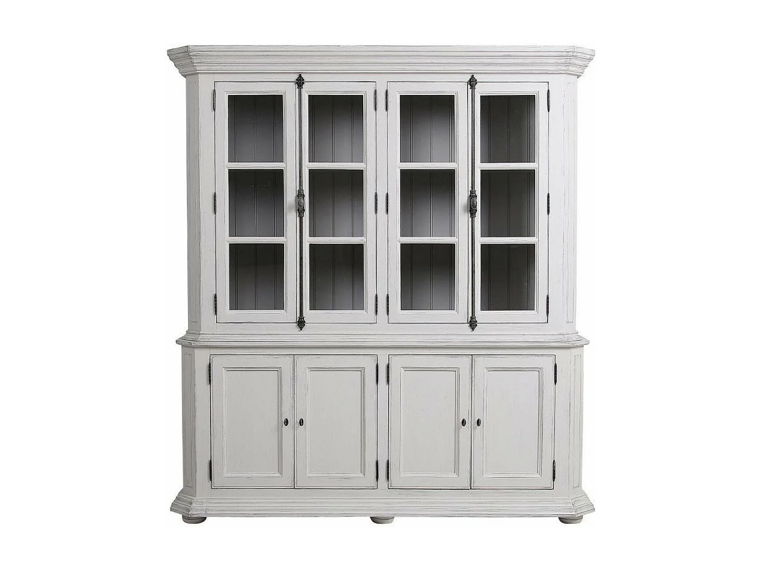 Buffet vaisselier 4 portes vitrées MDF Blanc - Bruges Interior's