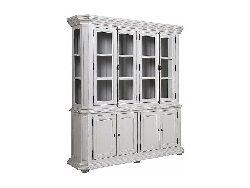 Buffet vaisselier 4 portes vitrées MDF Blanc - Bruges Interior's