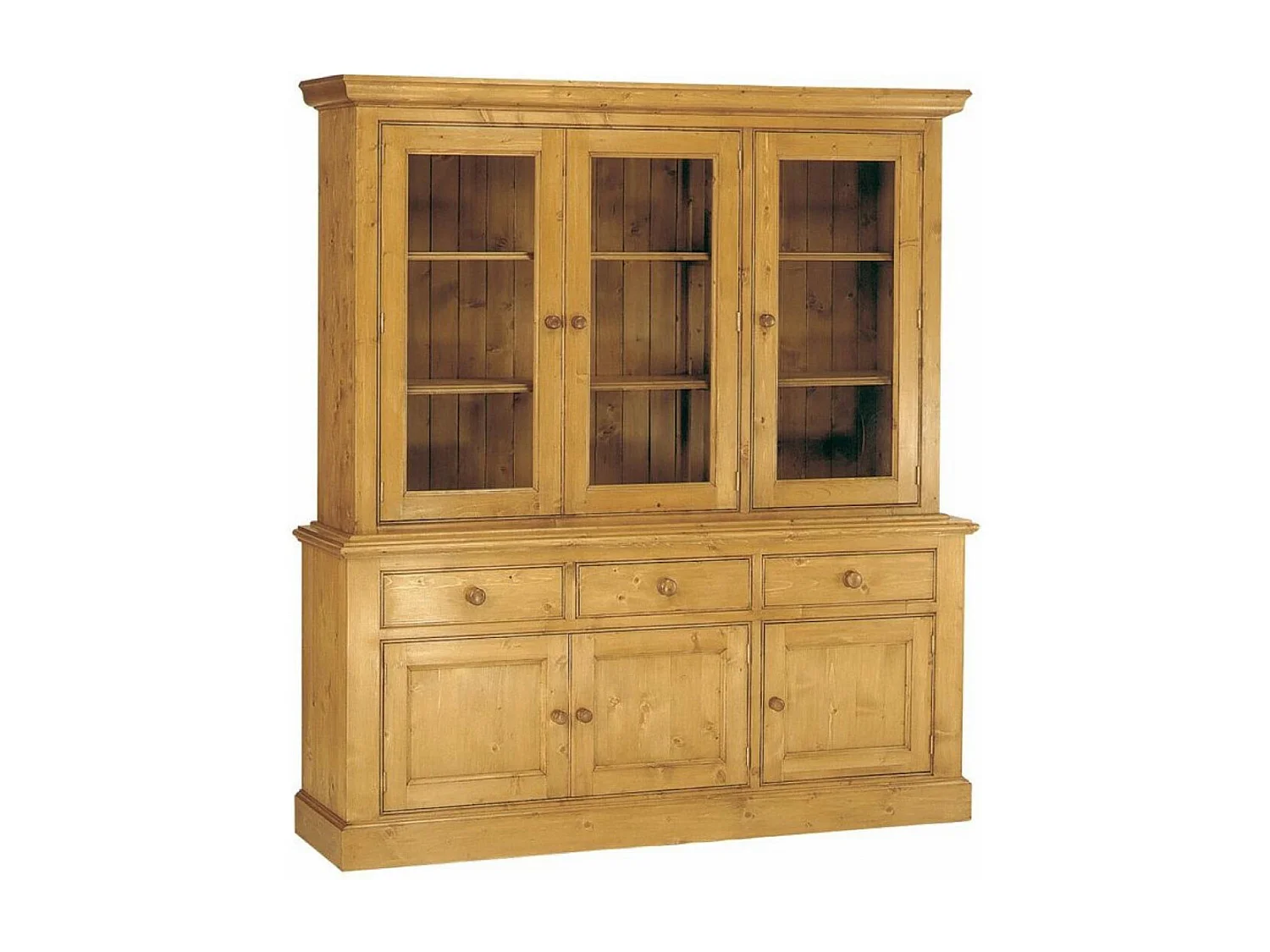 Buffet vaisselier 3 portes vitrées Bois Naturel - Natural Interior's