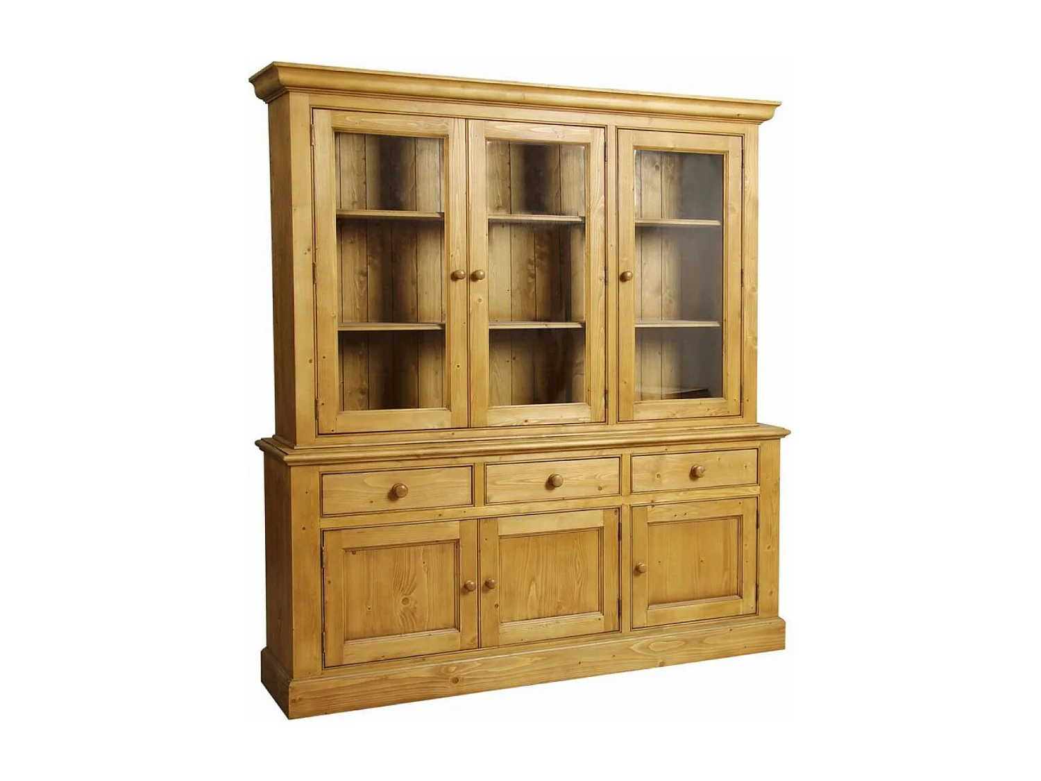 Buffet vaisselier 3 portes vitrées Bois Naturel - Natural Interior's