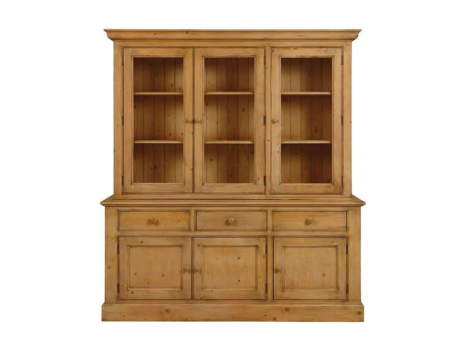 Buffet vaisselier 3 portes vitrées Bois Naturel - Natural Interior's