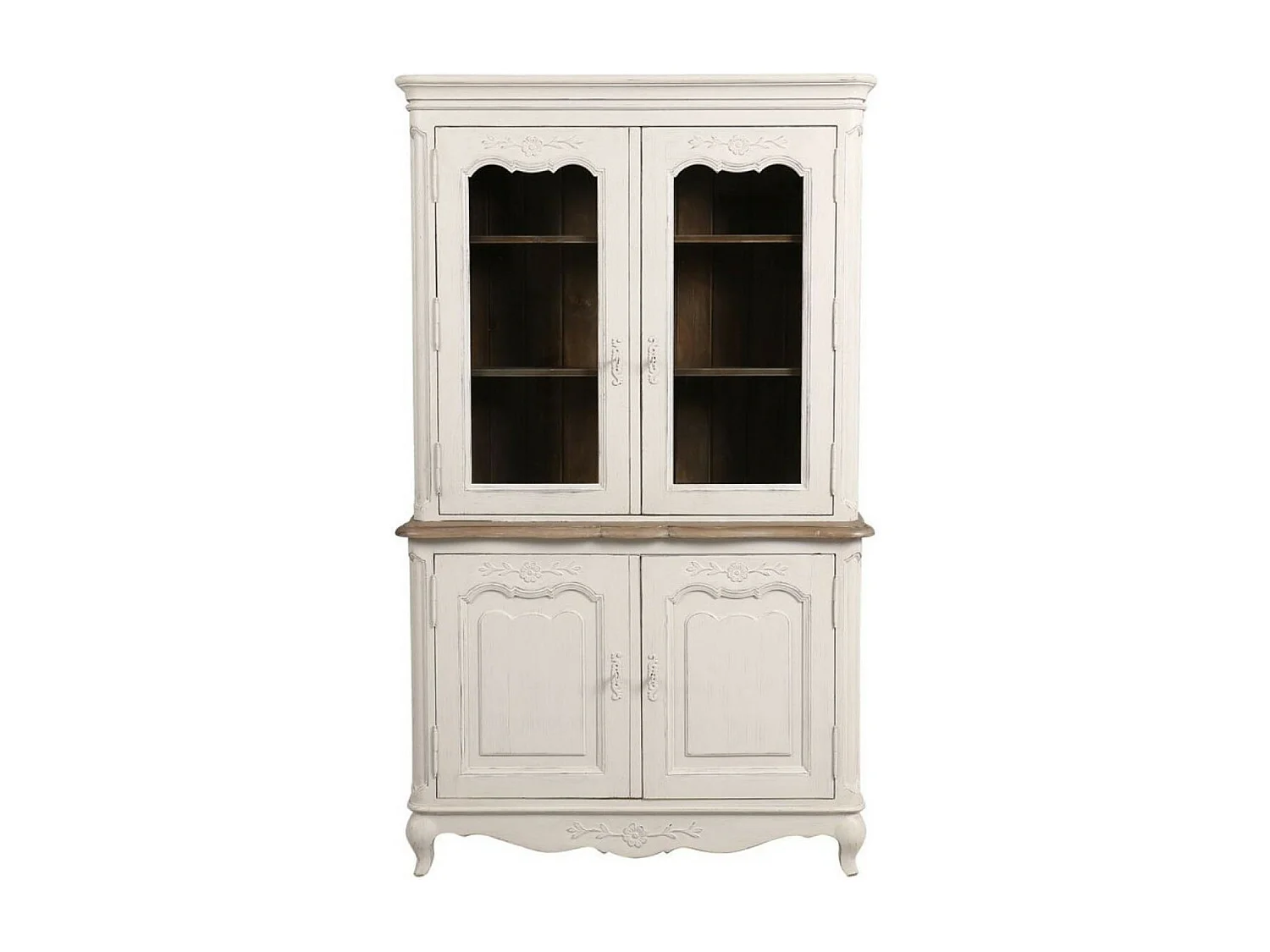 Buffet vaisselier 2 portes vitrées Bois Blanc - Château Interior's