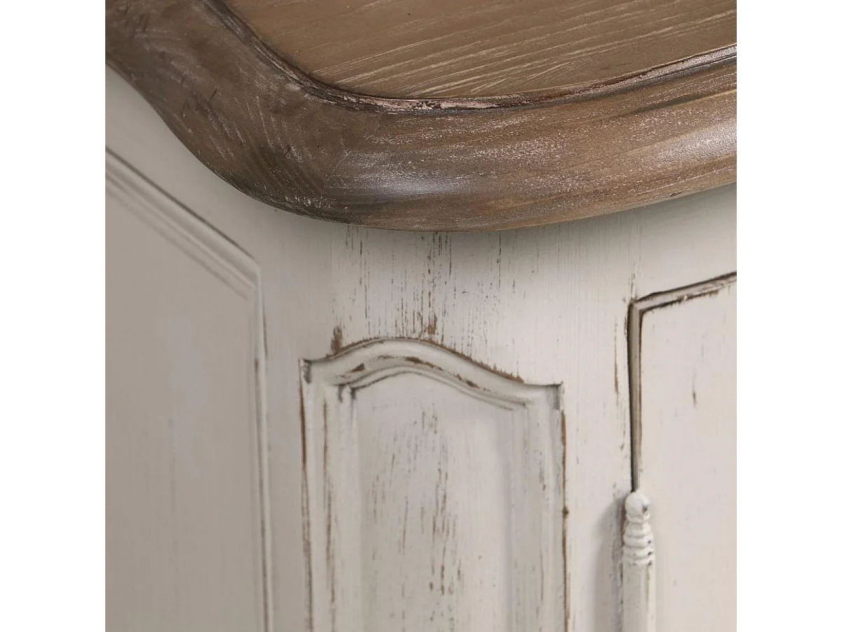 Buffet vaisselier 2 portes vitrées Bois Blanc - Château Interior's