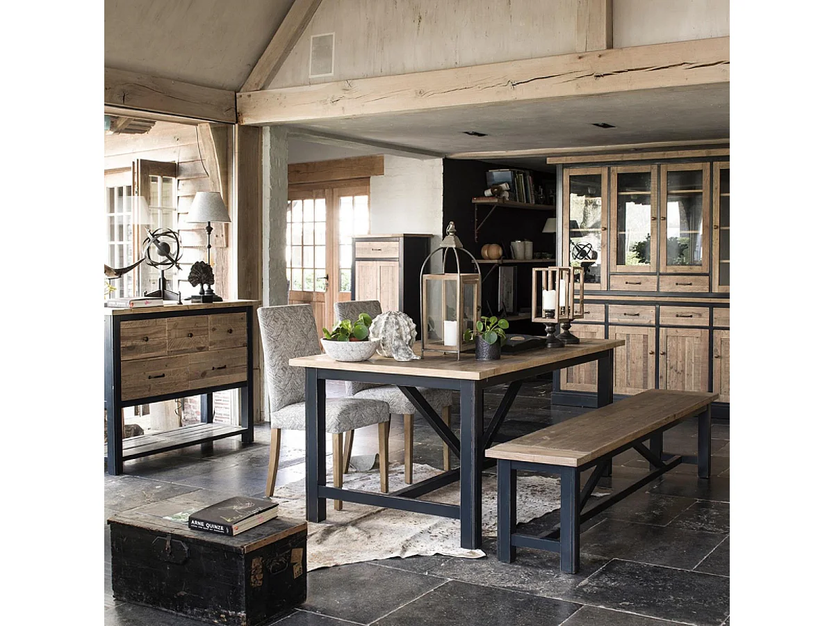 Buffet vaisselier MDF Noir - Rivages Interior's