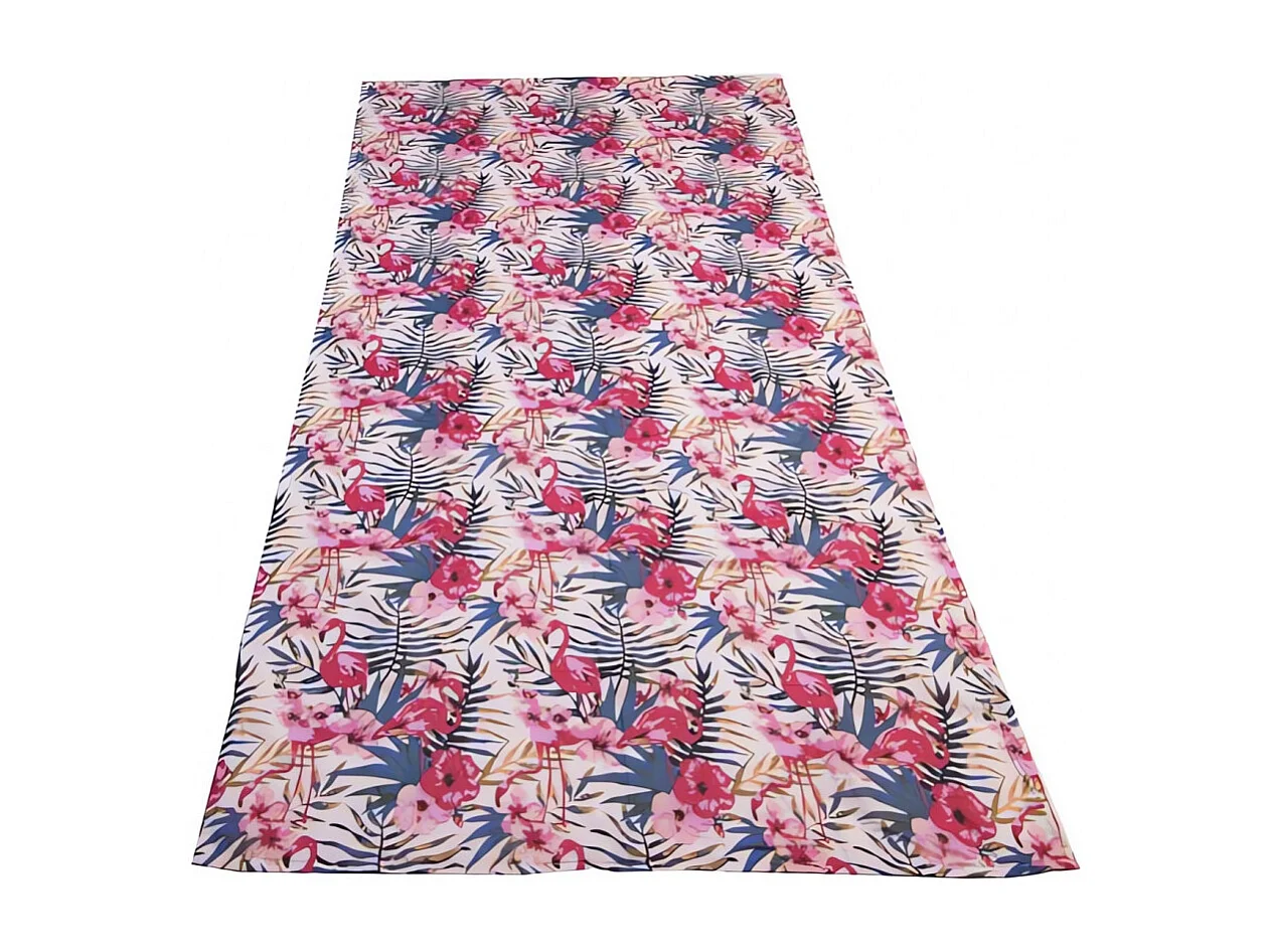 Fouta de algodón forrada con rizo 100x200 cm FLAMAND ROSE, de Soleil d'ocre