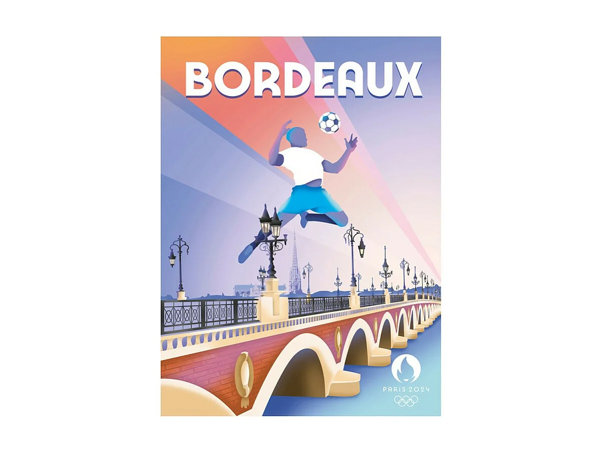 Pôster JO Paris 2024 Bordeaux 30x40 cm sem moldura