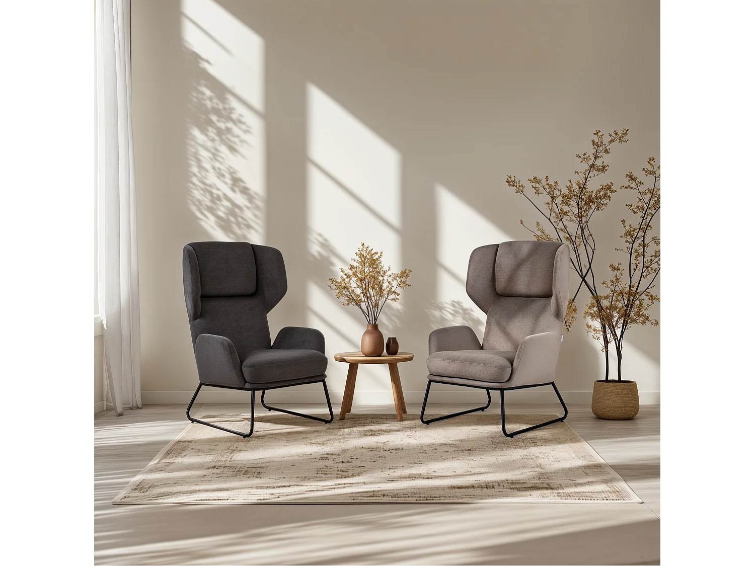 Fauteuil Furnilux - Simili cuir gris - 65x69x110 cm - Élégance moderne