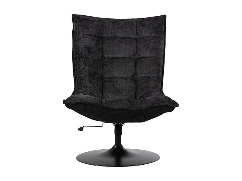 Fauteuil Furnilux - Tissu Noir - Réglable Pivotant Base Ronde
